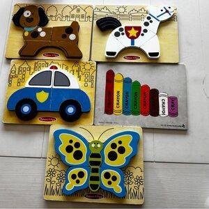 Melissa & Doug Brown and White Puzzle Set